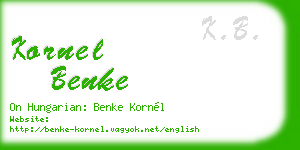 kornel benke business card